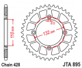 Hliníková reťazová rozeta JT JTA 895-49RED 49)T, nt((428 červená